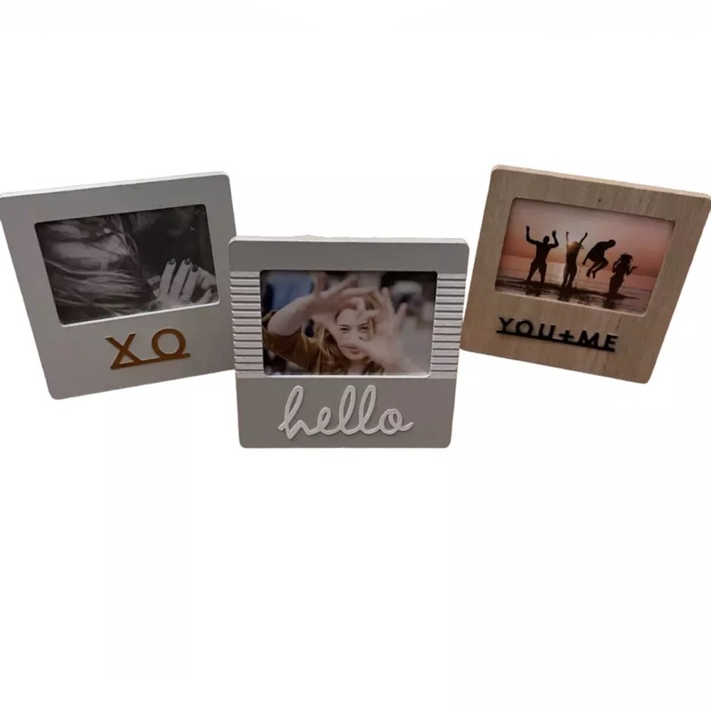 Picture Frames XO YOU+ME HELLO-Love Friend Home Office Decor  4" x 4" Gift- NEW